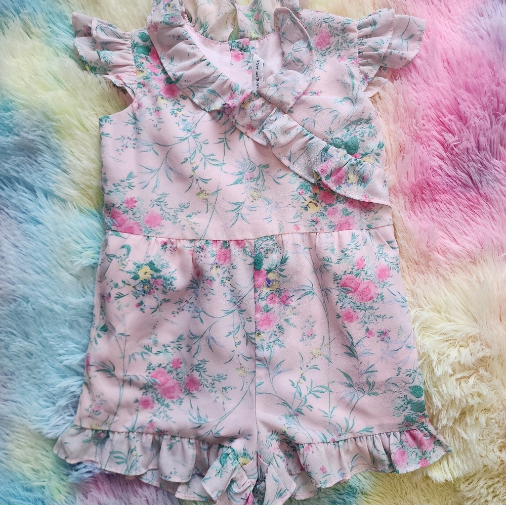 Janie and Jack Pink Floral Ruffle Dress